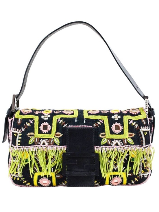 Fendi Handbags - Rare Fendi Mirror Embroidery Baguette